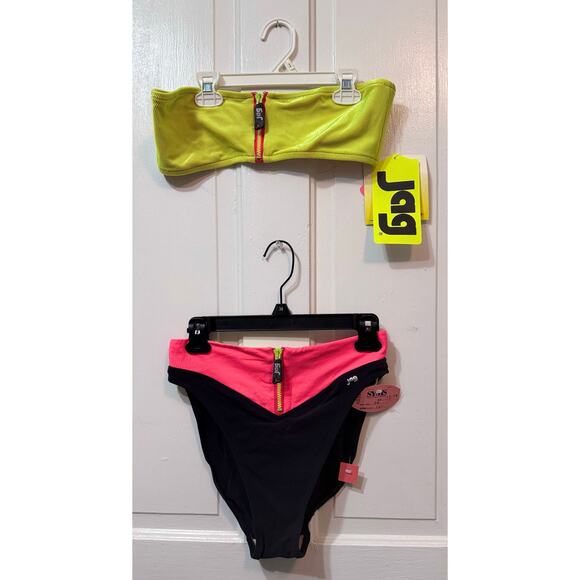 NWT Vintage Jag 90’s Colorful Two Piece Bikini Set Size 14/M - Picture 1 of 8